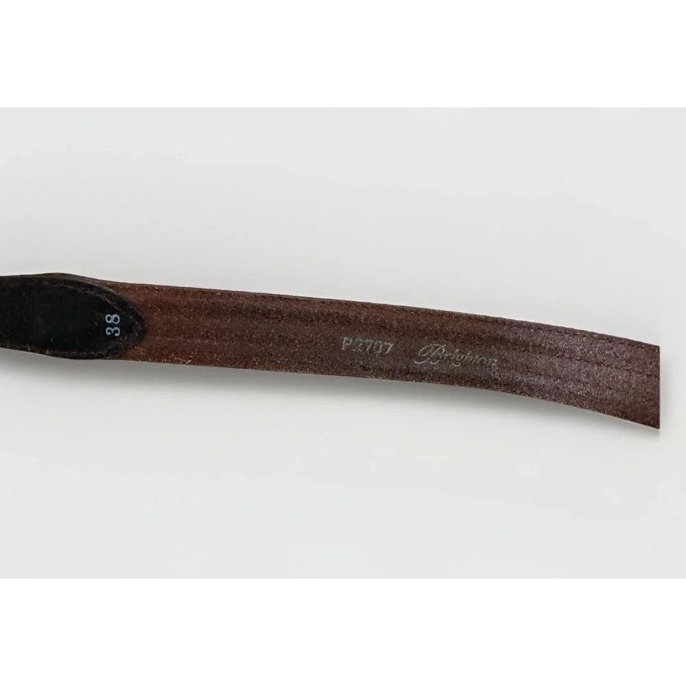 Brighton‎ Woven Braided Leather Belt Brown 38 Equestrian Brass Buckle